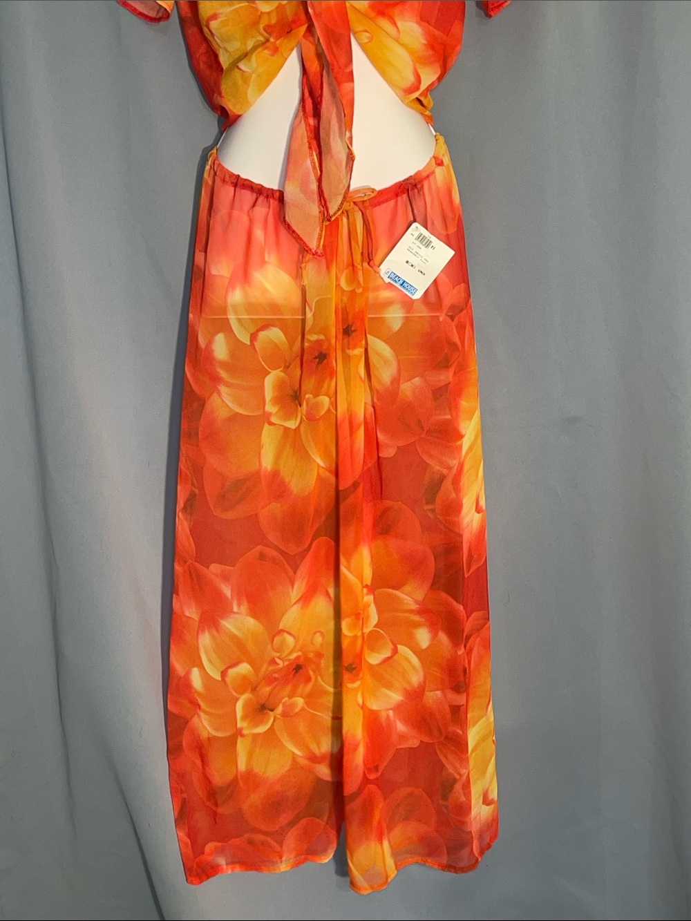 Beach House Orange and Yellow Floral Swim Sarong Pants